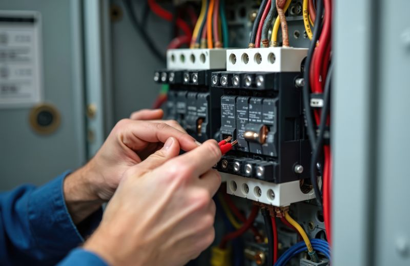 Electrician Checking Circuit Breaker